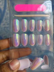 Press-On Nails Kit Metallic Pearl pink