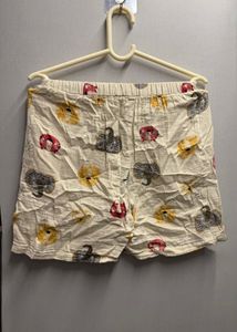 Cream Animal Print Coord Set (with shorts)
