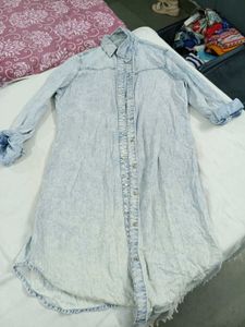 Light Wash Denim Shirt Dress