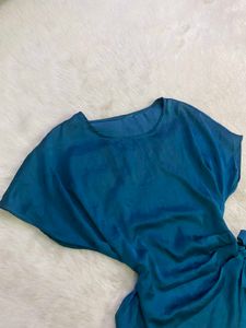 Teal Tie-Waist Top
