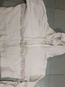 Cream Cropped Zip-Up Hoodie