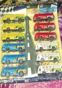 Die-Cast Toy Bus Set