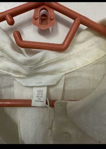H&amp;mClassic White Linen Button-Up Shirt