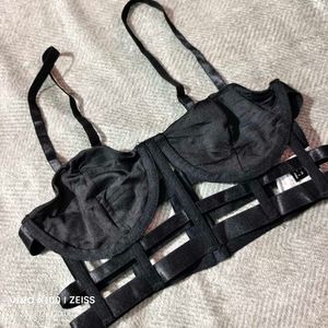 362510. Stylish Black Strappy Bustier Top