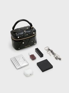 Charles &amp; Keith Black Studded Vanity Case