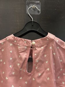 Pink Heart Print Top
