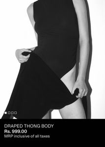 H&amp;M Draped Thong Black Bodysuit (NEW WITH TAG 🏷️)