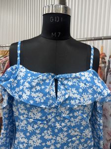 blue colour floral top
