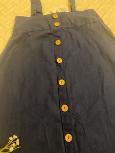 Navy Dungaree Maxi Skirt