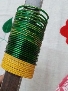 Green & Yellow Bangles Set