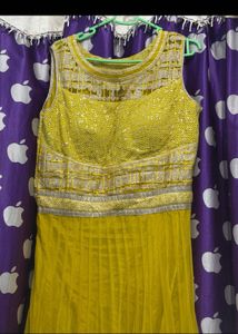 Yellow Sequinned Lehenga Choli Set