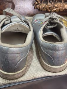 Girls Silver Sparkle Sneakers