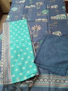 Beautiful Teal Elephant Print Suit