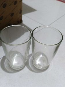 Set of 2 Clear Glass Tumblers