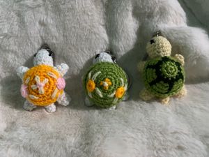 Crochet Handmade Amigurumi Turtles Keychain