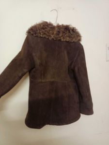 Chic Brown Faux Fur Trimmed Jacket