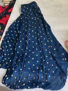 Elegant Pink Kurta with Navy Blue Dupatta,Palazzo