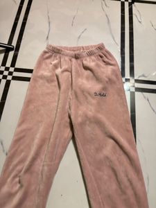 Cozy Pink Velour Pajama Bottoms