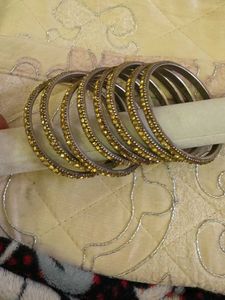 Stunning Set of 8 Yellow Bangl
