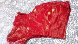 Stunning Red Brocade Blouse