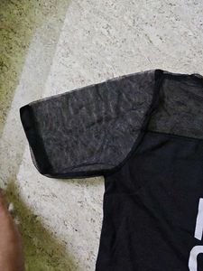 Black Graphic Mesh T-Shirt
