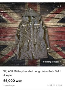 ASK Military Fur Hooded Long Jacket