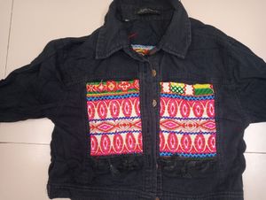 Black Cotton Jacket For Women