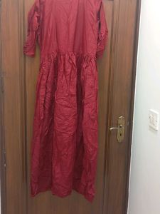 Maroon Cotton Kurta