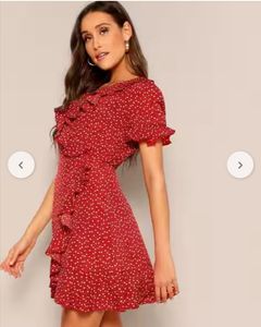 Chic Red Polka Dot Mini Dress