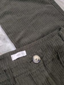Olive Corduroy Wide Leg Pants
