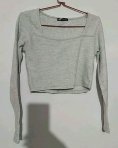 ZARA square neck crop top