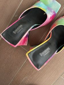 Colorful Block Heel Mules