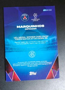 Official UCL Medal Winner Relic Card
