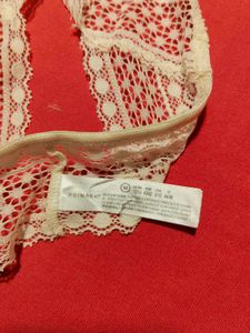 Women’s Cream Lace Thong Panty – Size M
