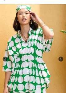 Chic Green Polka Dot peplum co-ord set