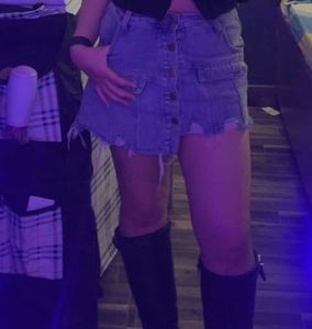 Y2k Distressed Denim Mini Skirt