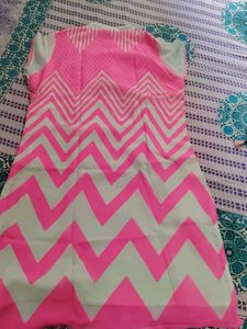 Chic Pink &amp; White Chevron Kurta