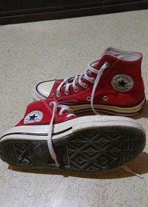 Red High-Top Converse Sneakers