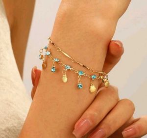 Sparkling Shell & Crystal Anklet