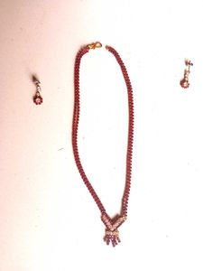 Red Stone Necklace &amp; Earring Set