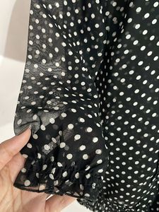White Doted Black Top
