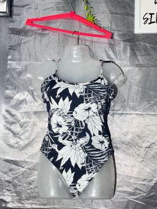 Monokini Swimsuit with Tropical Print