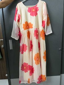 Floral Print Anarkali Kurta with Pants &amp; Dupatta