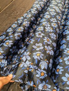 Blue Floral Print Maxi Dress