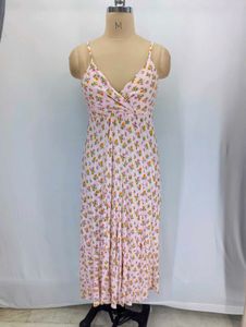 Cute Pink Floral Midi Dress