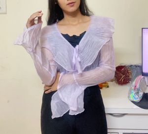 Ruffled Sheer Top