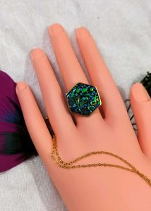Hexagon Resin Ring