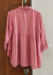 Embroidered Pink Collared Shirt