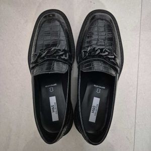 Marks &amp; Spencer Pure Leather Black Croc Loafers
