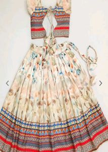 Boho Floral Print Crop Top &amp; Skirt Set